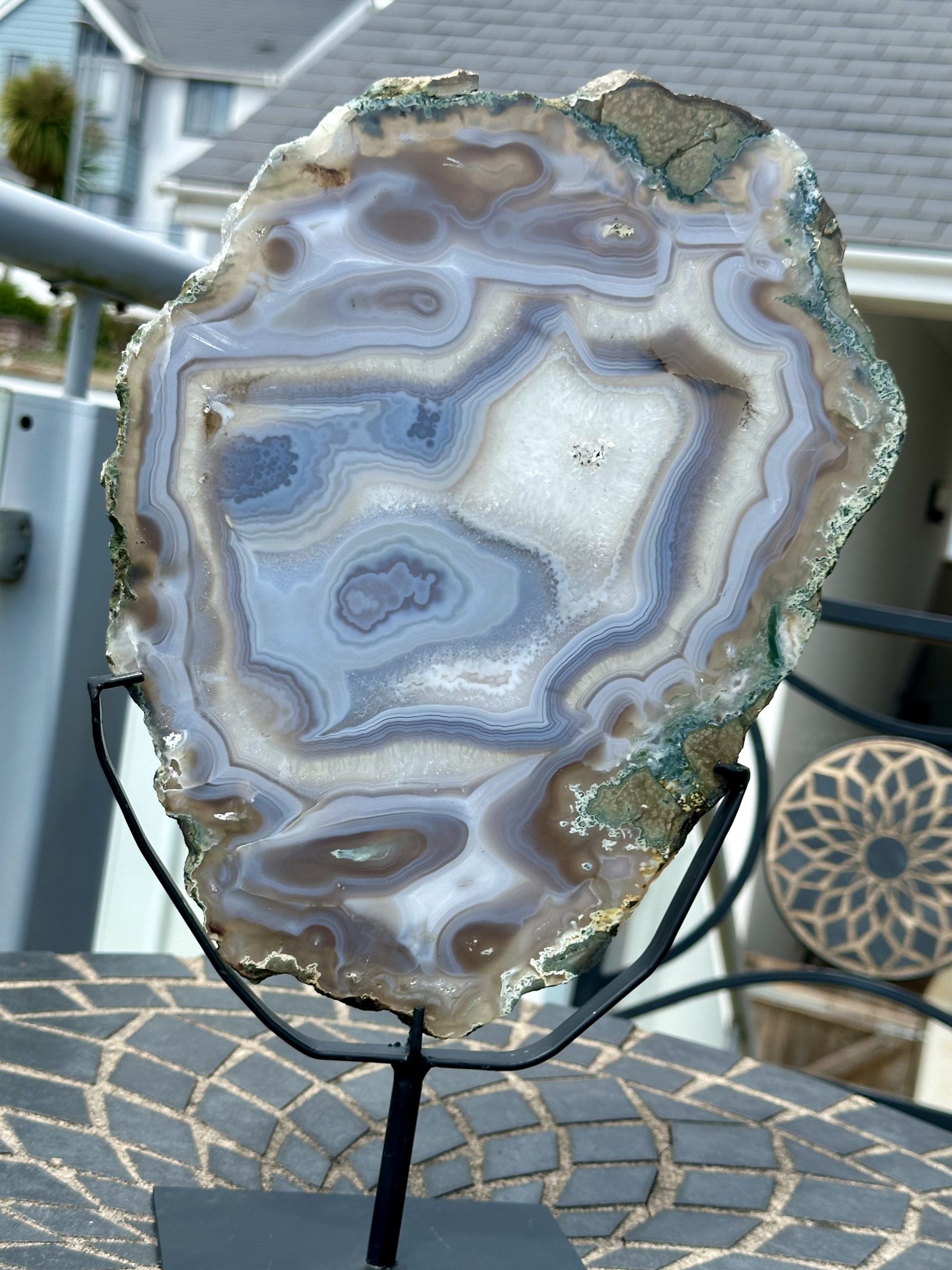 Won Statement Agate slice on custom stand