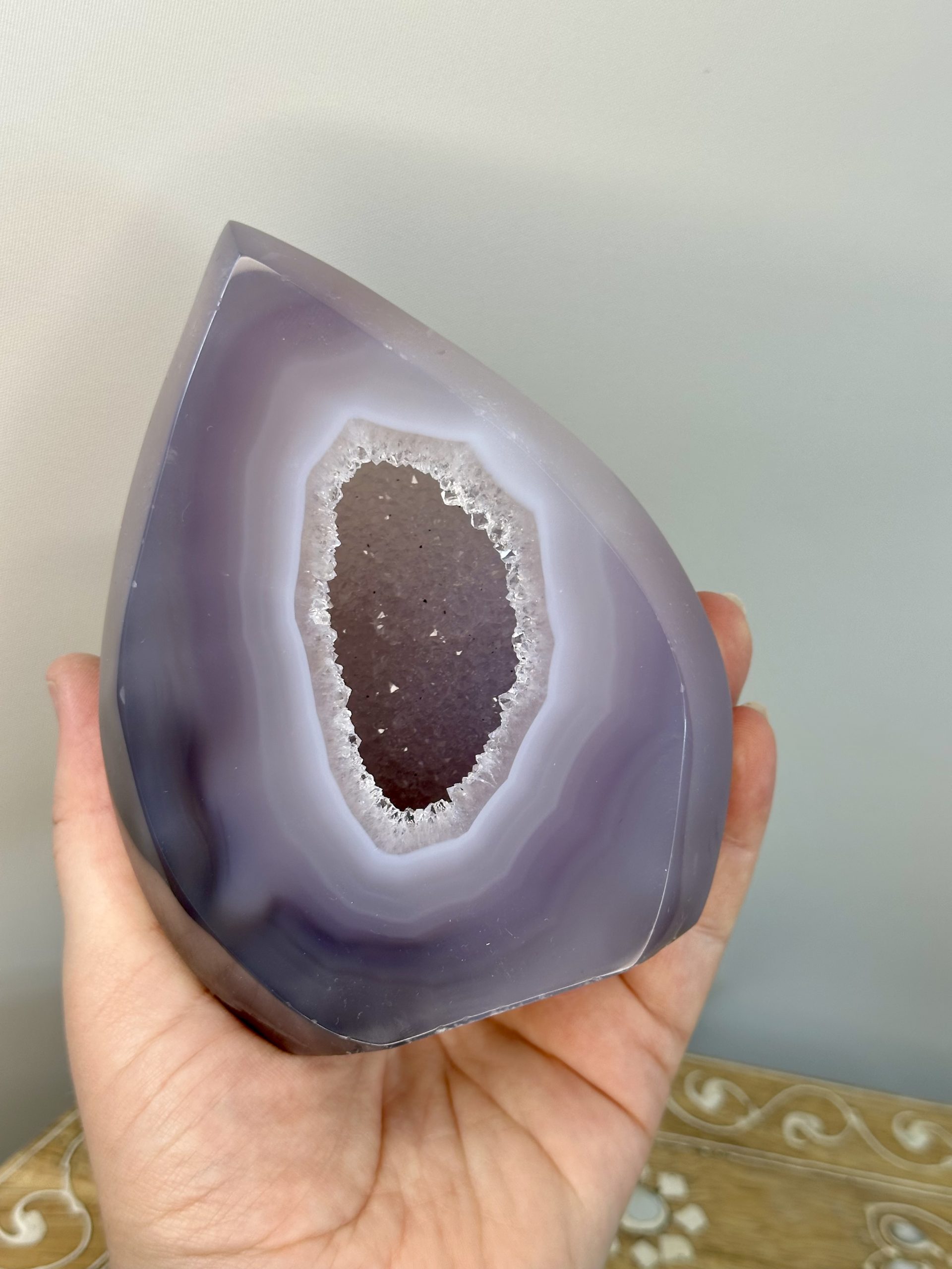 Won Large – Lavender Druzy Agate Flame