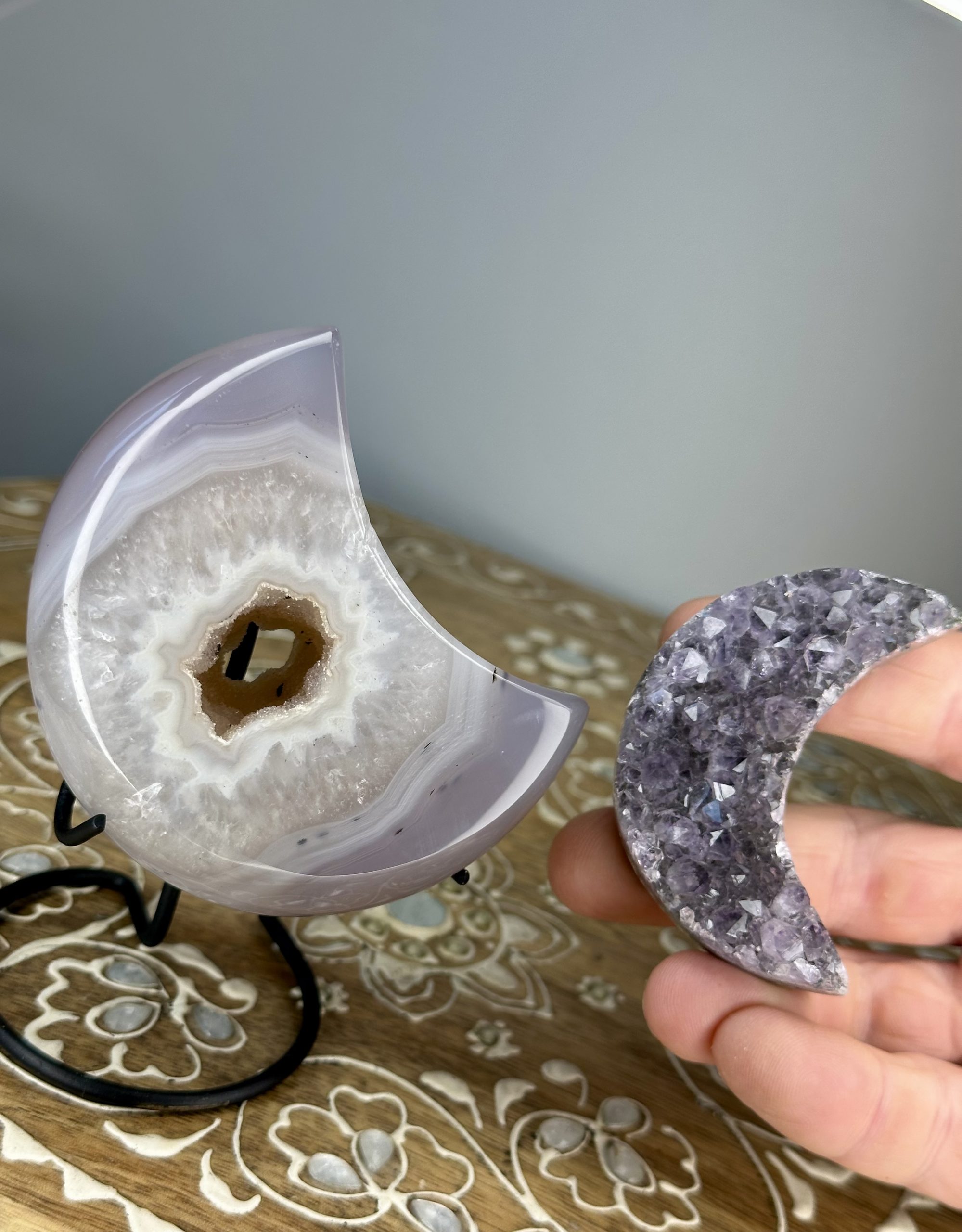 Won Moon Bundle – Druzy Agate and Amethyst