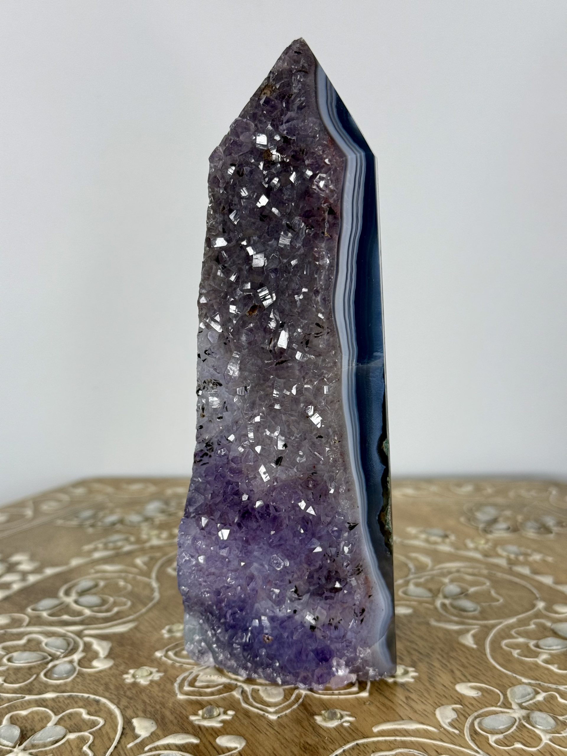 Won Glittery! Amethyst Agate Tower